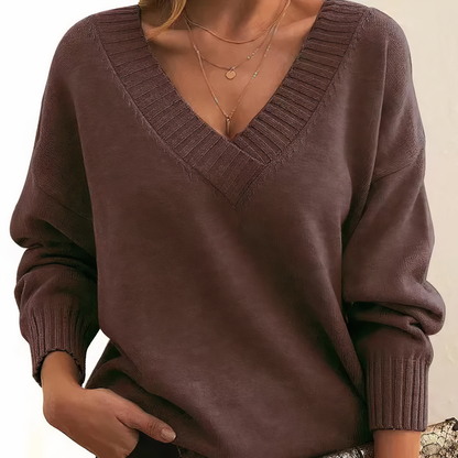 Women's V-neck Sweater | Long Sleeves