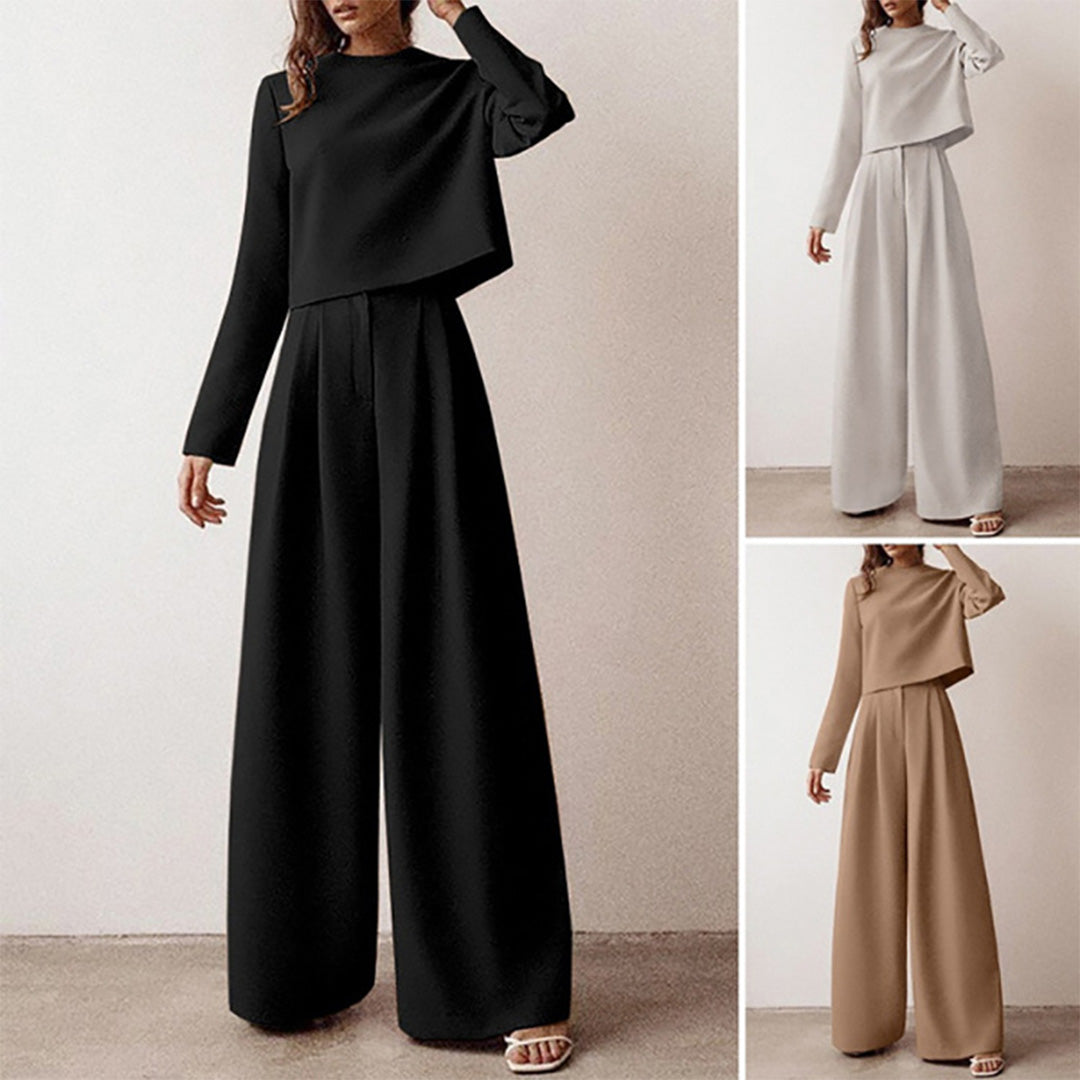 Chic 2-Piece Wide Leg Pants Set - Olytrend