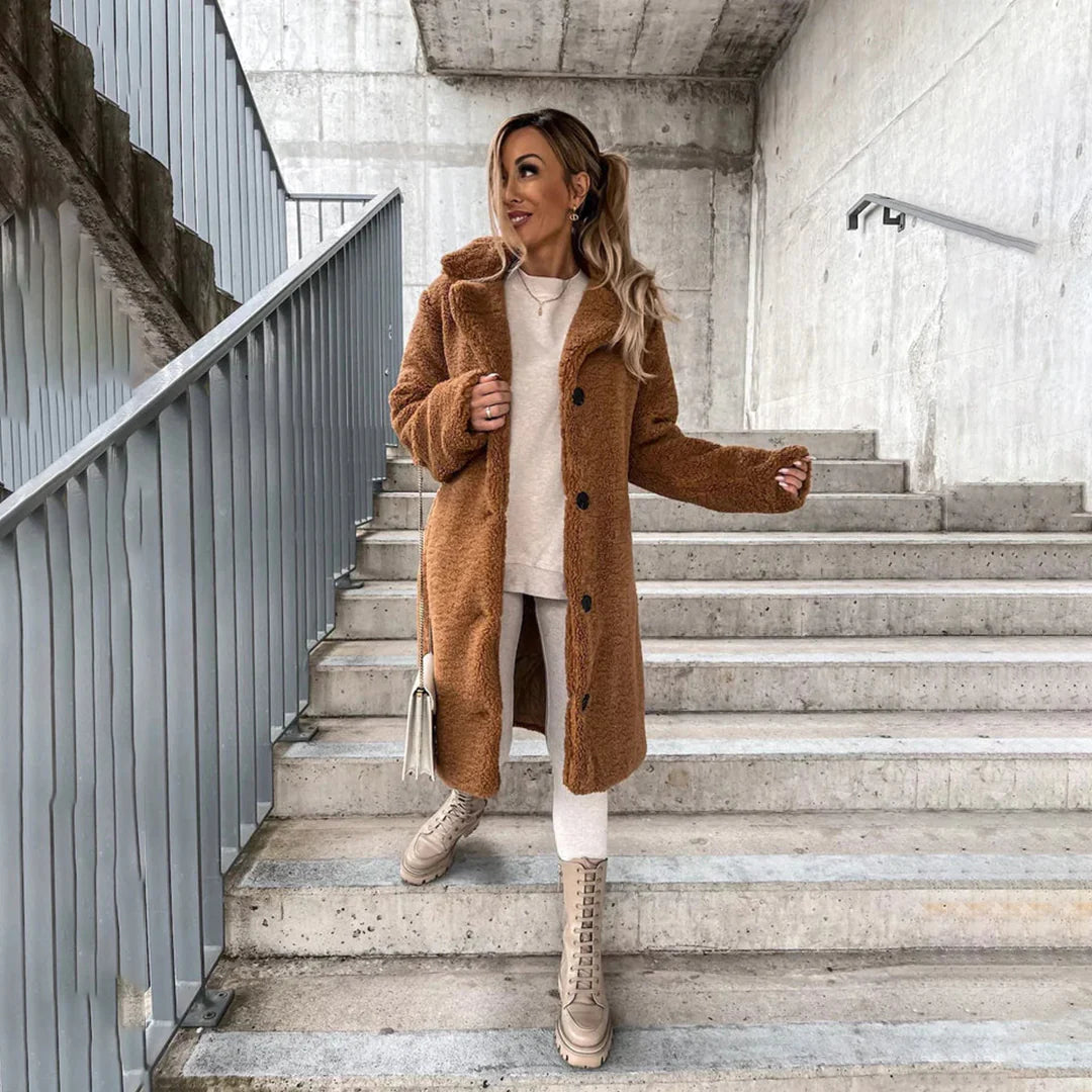 Warm Faux Fur Parka for Ladies