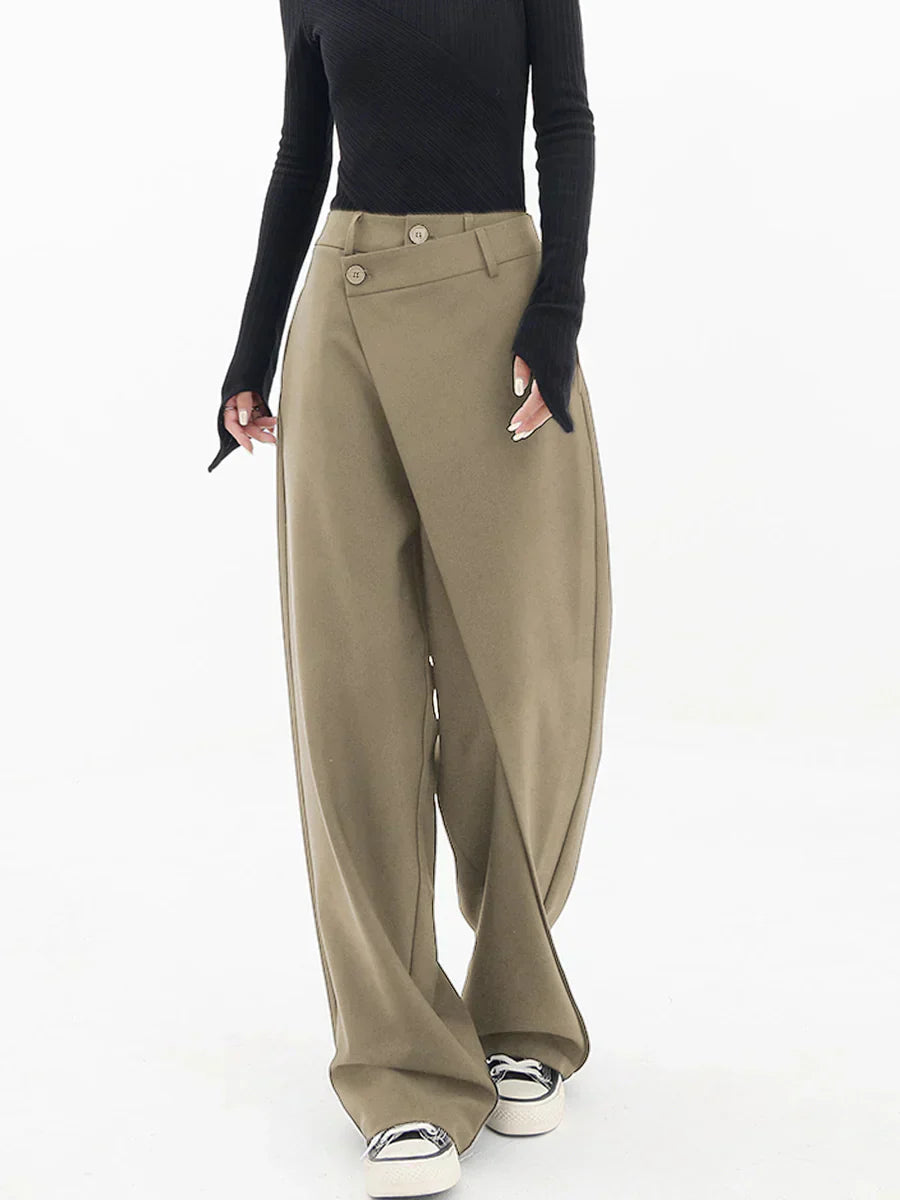 Women's Leja Layered Button Wide-Leg Pants
