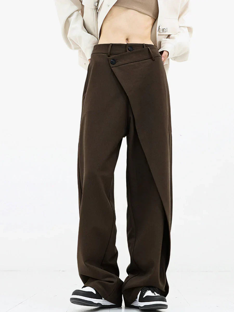 Women's Leja Layered Button Wide-Leg Pants