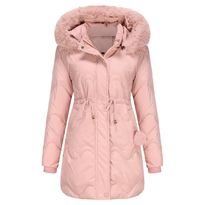 Warm winter coat with a plush collar – Renata