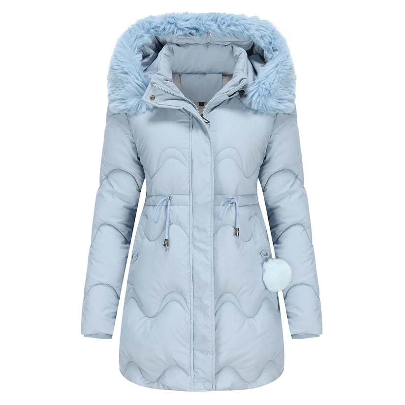 Warm winter coat with a plush collar – Renata