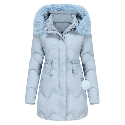 Warm winter coat with a plush collar – Renata