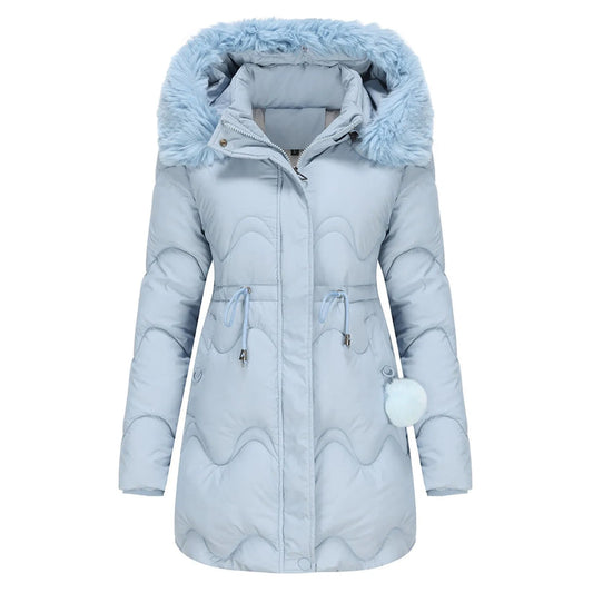 Warm winter coat with a plush collar – Renata