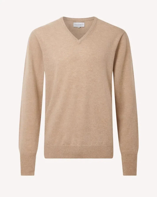 Charles - Savile Row V-Neck Pullover – Camel