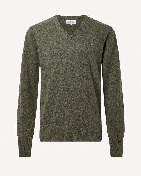 Charles - Savile Row V-Neck Pullover – Dark Green