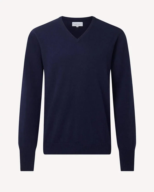Charles - Savile Row V-Neck Pullover – Navy