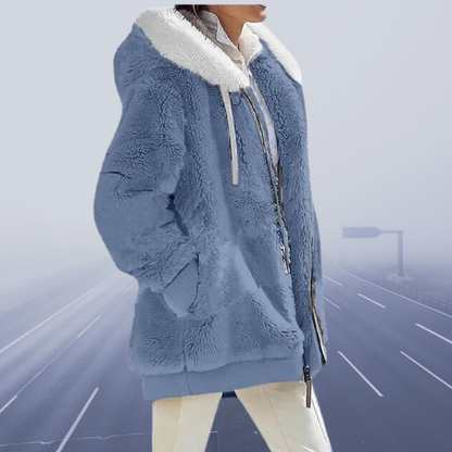 Women's oversized, cozy, warm teddy winter jacket