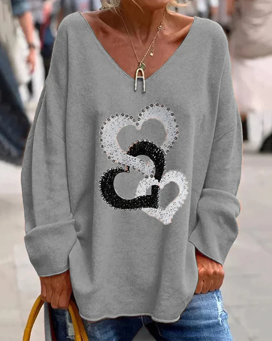 Women's comfortable graphic Flosa sweater