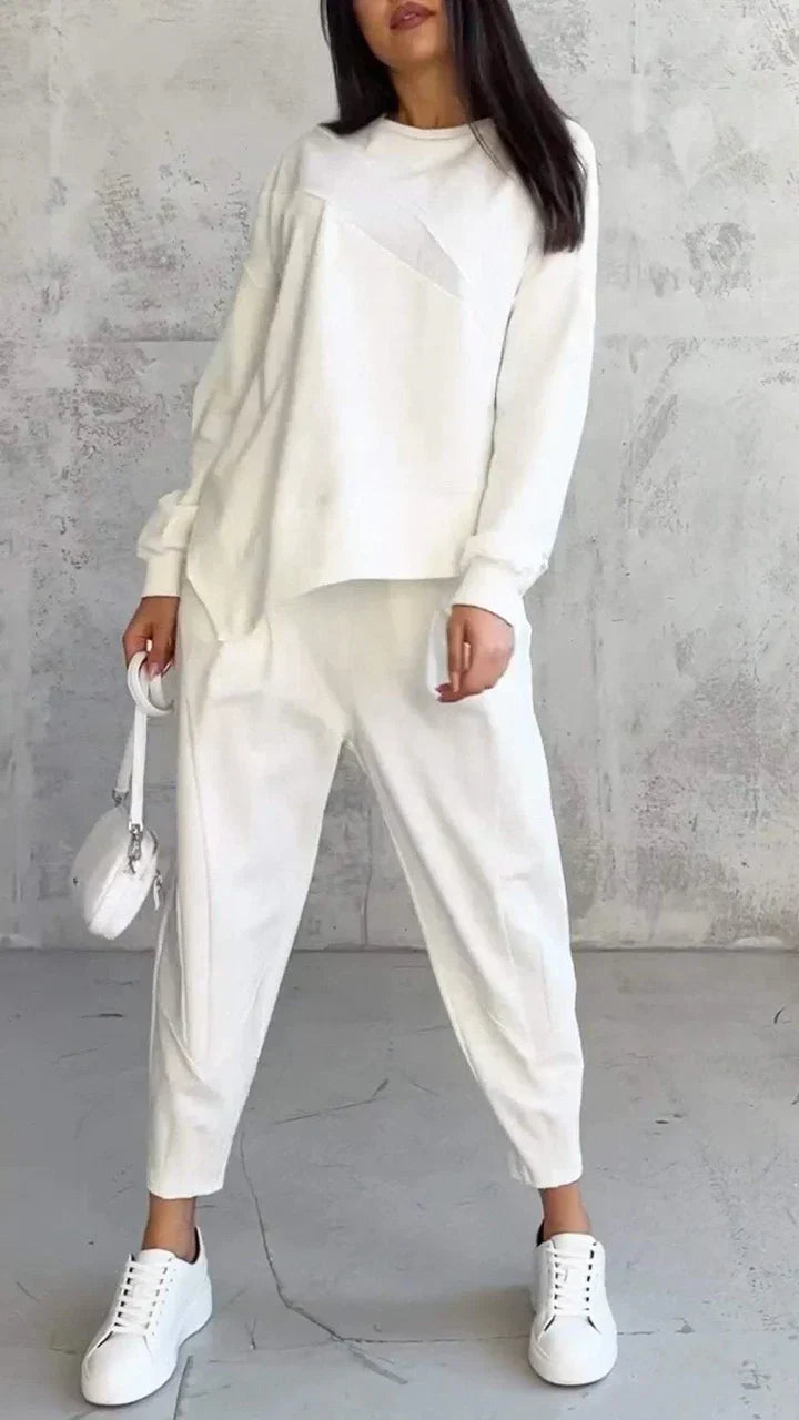 Babs Two-Piece Set: Round Neck, Long Sleeves