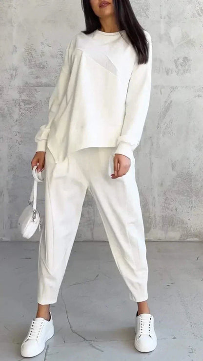 Babs Two-Piece Set: Round Neck, Long Sleeves