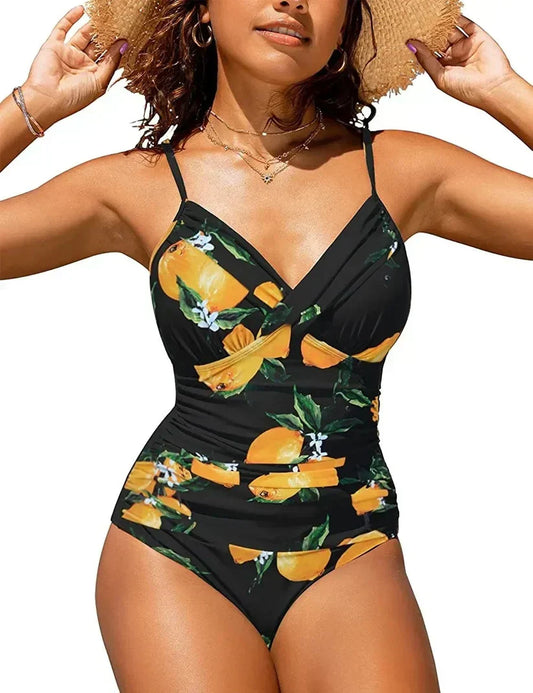 Women's Lift Bra Swimsuit with Deep V Neck - Olytrend