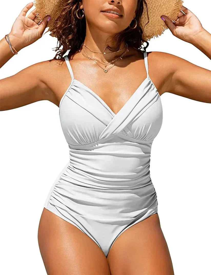 Women's Lift Bra Swimsuit with Deep V Neck
