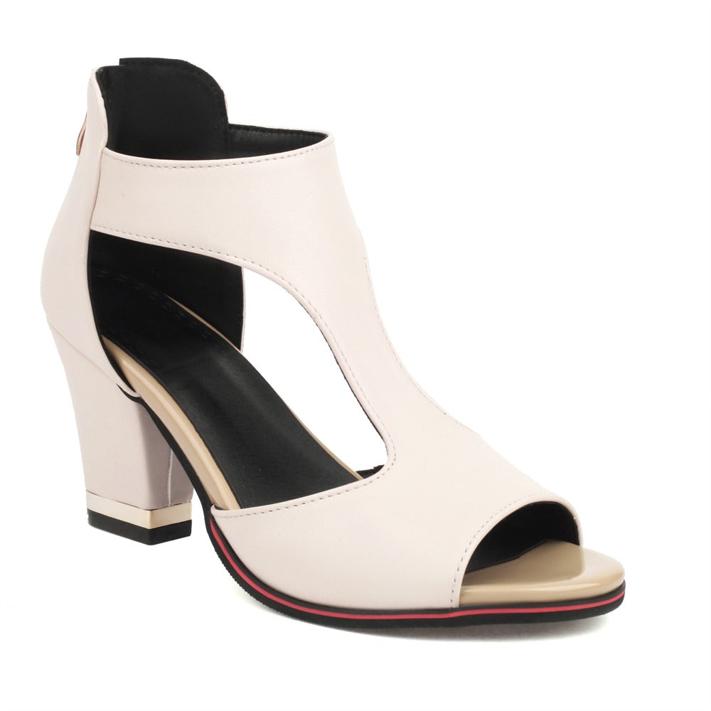 BELVURA | Orthopedic leather heeled sandals
