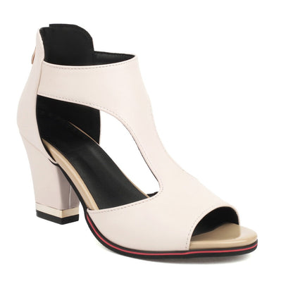 BELVURA | Orthopedic leather heeled sandals