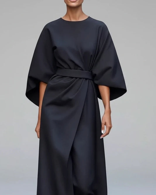 Waist Cinch Midi Dress for Ladies - Olytrend