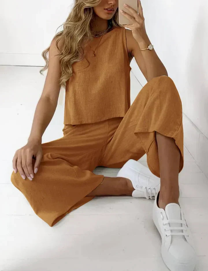 Alina: Chic Linen Two-Piece Set