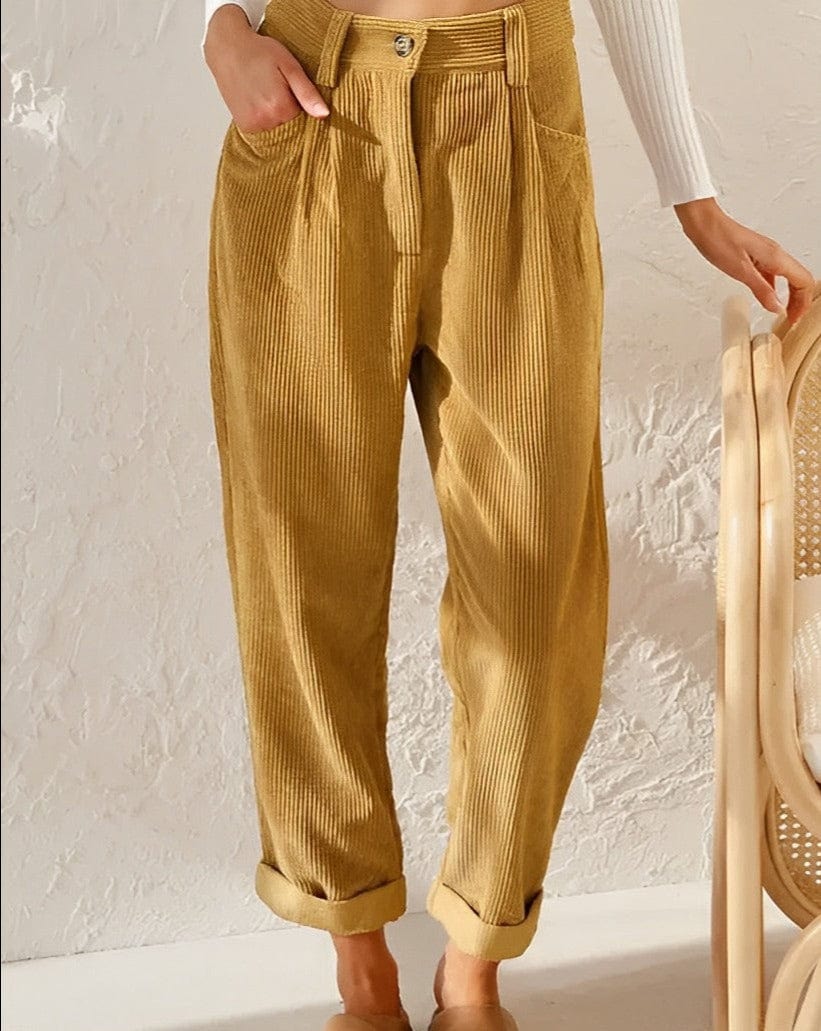 Beatrix | Elegant Cord Trousers for Women with High Waist