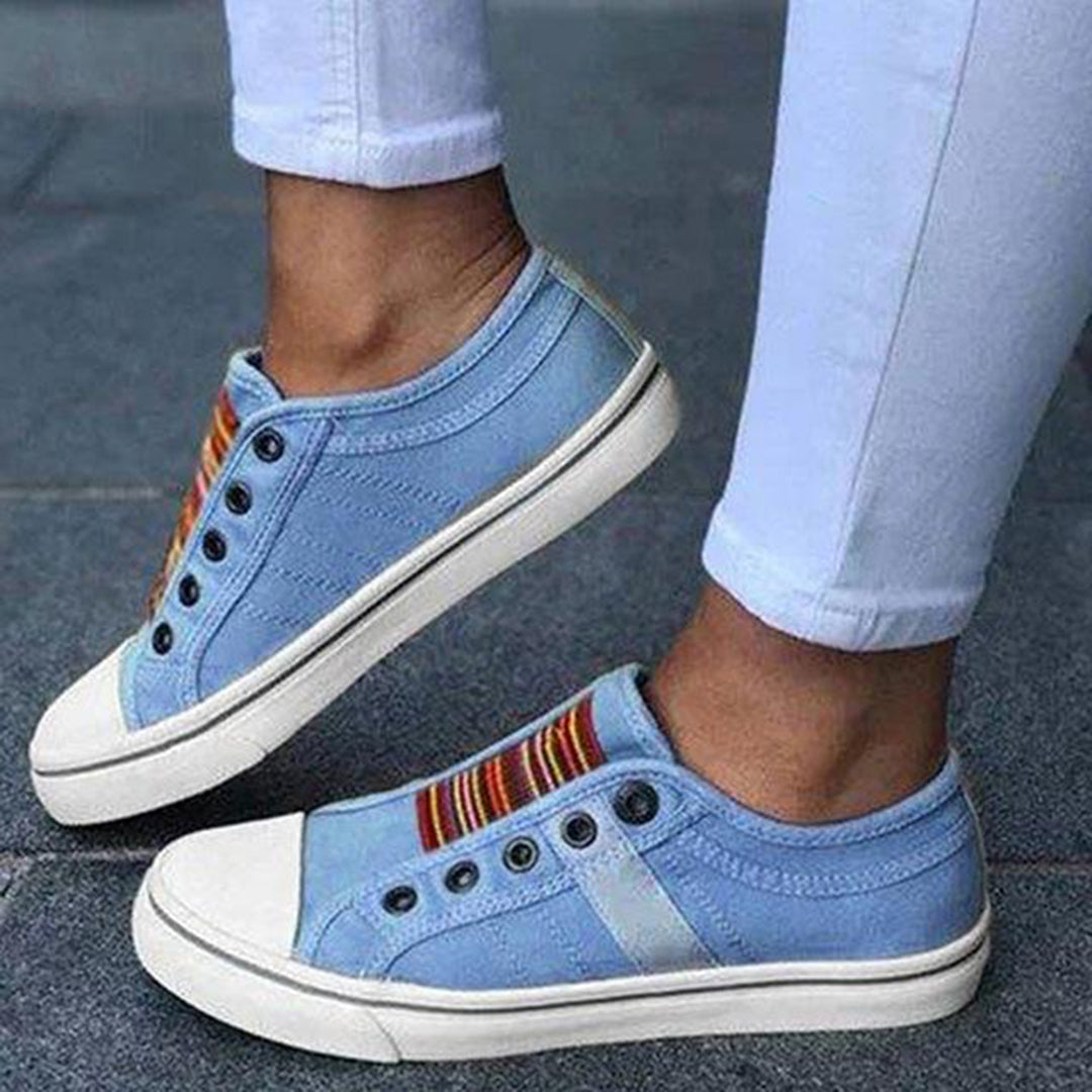Anna | Women's Slip-on Sneakers with Lively Stripes for Casual Outfits