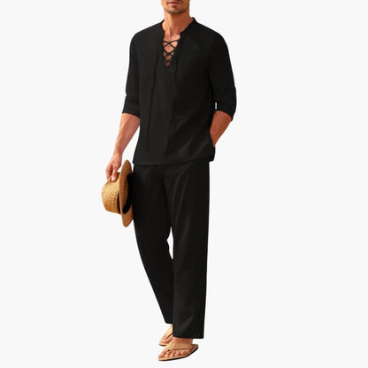 Casual Summer Shirt and Pants Set for Men