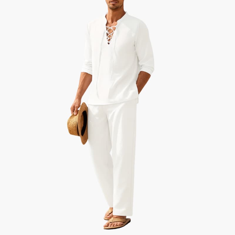 Casual Summer Shirt and Pants Set for Men - Olytrend