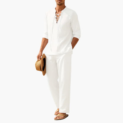 Casual Summer Shirt and Pants Set for Men - Olytrend