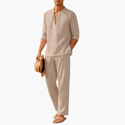 Casual Summer Shirt and Pants Set for Men