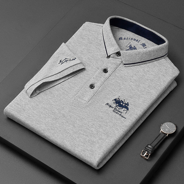 Casual polo shirt with buttons short sleeves for men