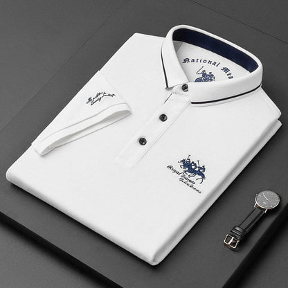 Casual polo shirt with buttons short sleeves for men