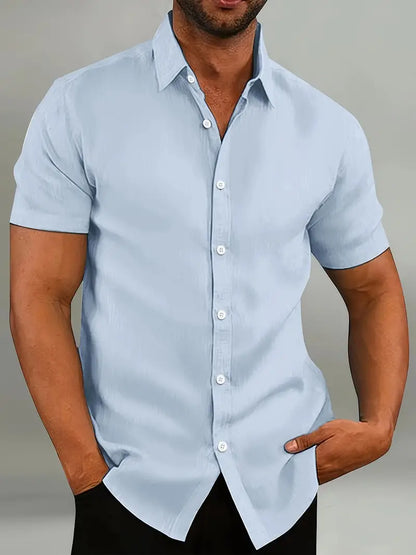 Brian Men's Casual Short-Sleeve Button-Down Shirt