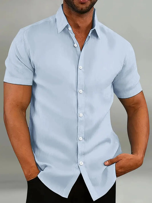 Brian Men's Casual Short-Sleeve Button-Down Shirt
