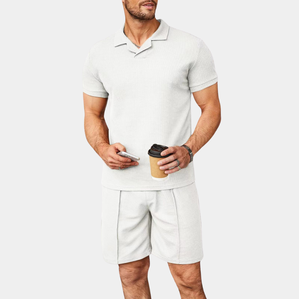 Adam | Men's Two-Piece Set Blue Size M Cotton
