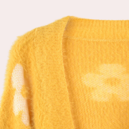 Women's Pretty Floral Knit Sweater