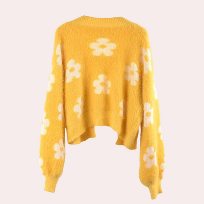 Women's Pretty Flower Knit Sweater