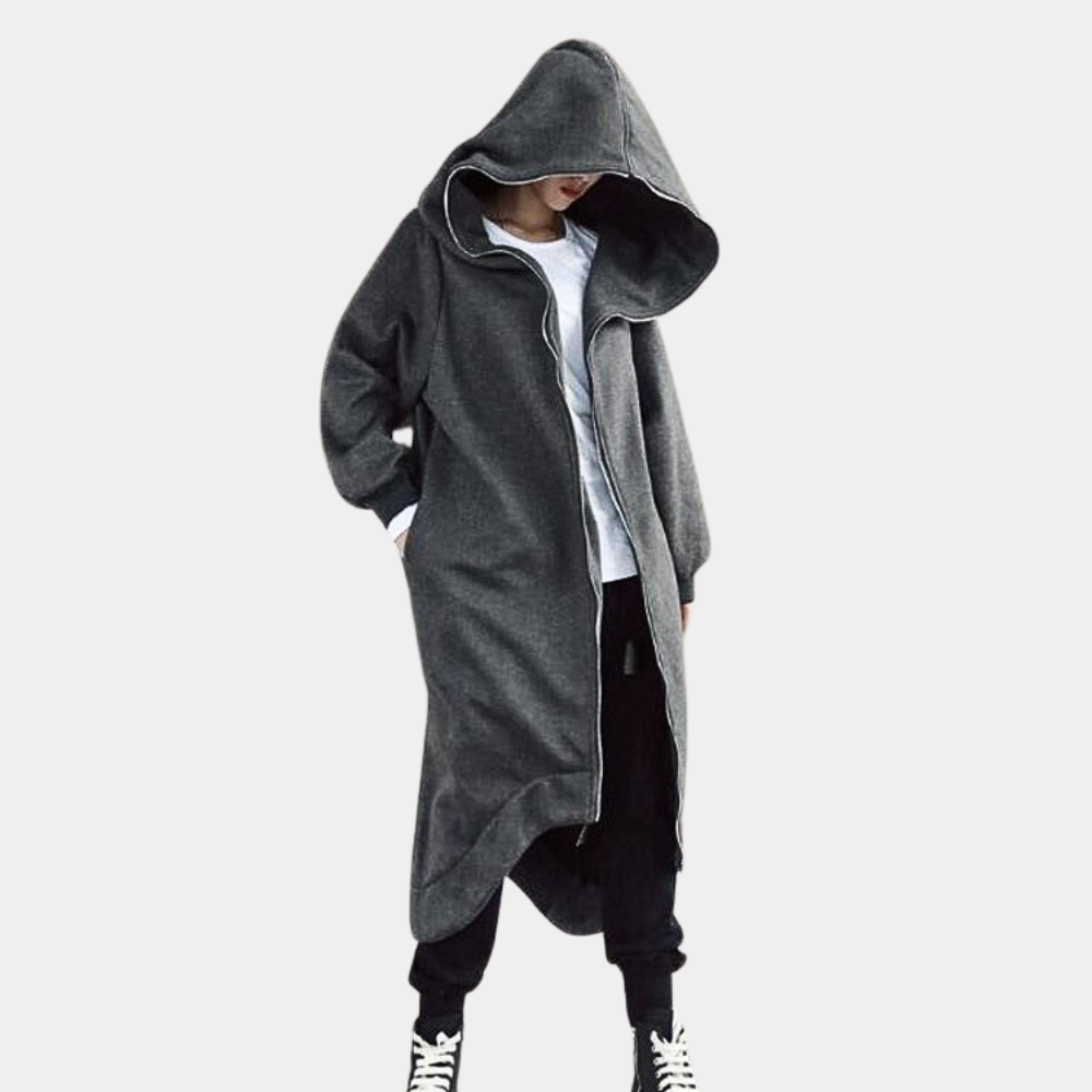 Warm Women's Parka Coat with Hood and Zipper