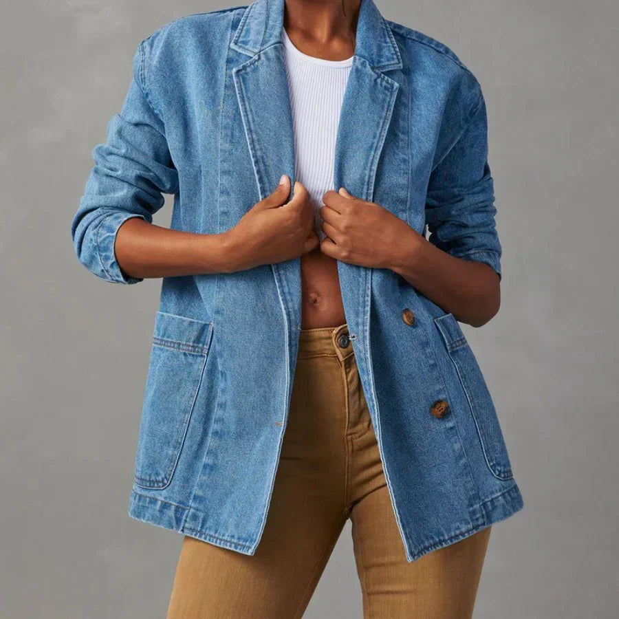 Women's Nessa Denim Jacket: Casual Style with Pockets