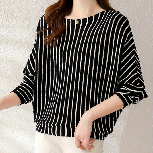 Stylish striped women's sweater for the sophisticated woman