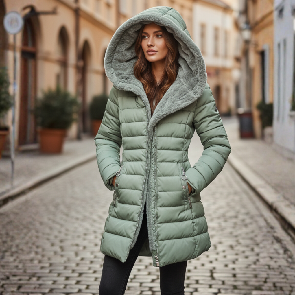 Warm Ladies Down Parka Coat