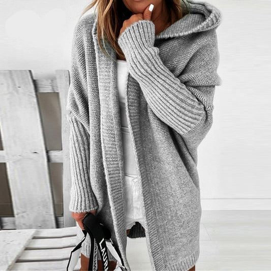 Women's hooded knit cardigan | Casual fit