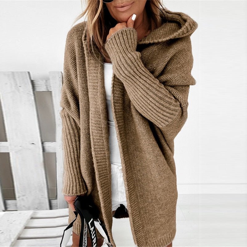 Women's hooded knit cardigan | Casual fit