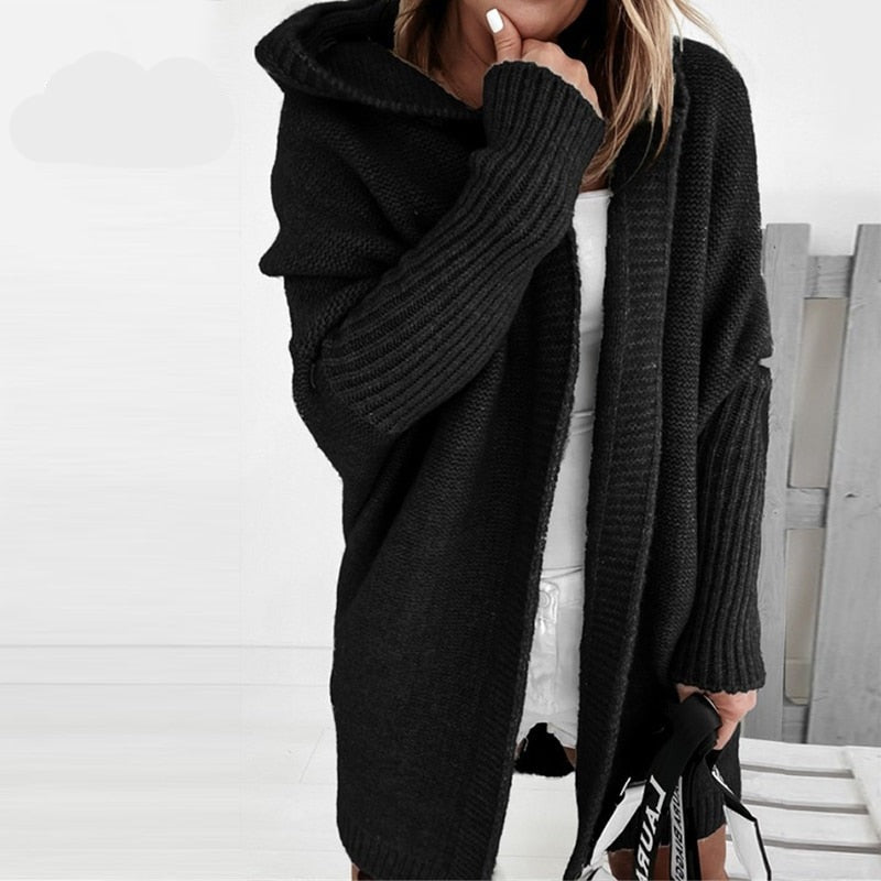 Women's hooded knit cardigan | Casual fit