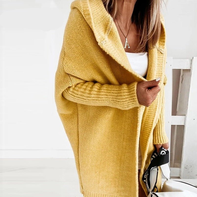 Women's hooded knit cardigan | Casual fit