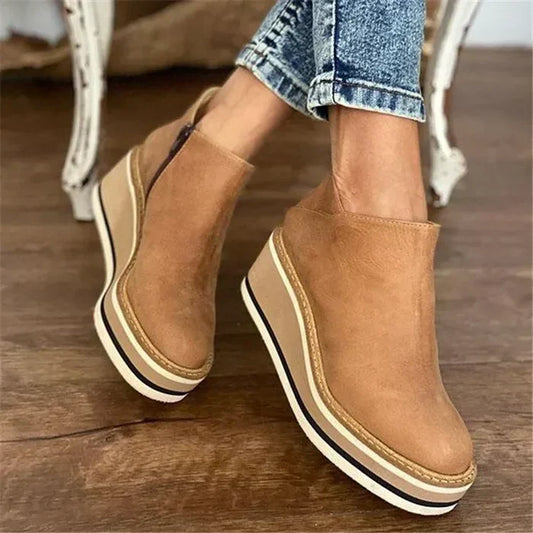 Women's Comfortable Platform Ankle Boots | Wedge Heel