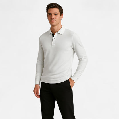 Ancienne Monde | Long Sleeve Polo for Men – Comfortable Elegance for Autumn and Business Casual