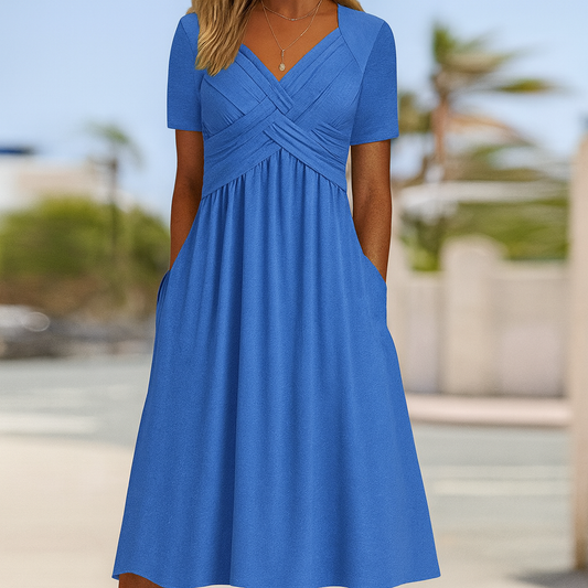 Casual Short Sleeve Summer Dress - Olytrend