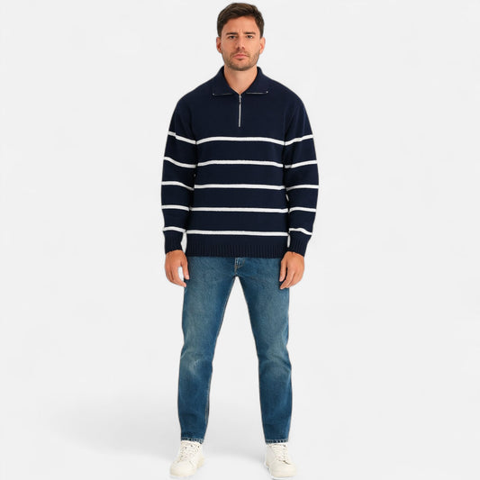 Ancient World | Men's Retro Half-Zip Sweater – Vintage Heritage, Modern Refinement