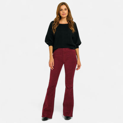 Ancient World | Women's High Waist Flared Pants – Timeless Style, Elegant Silhouette