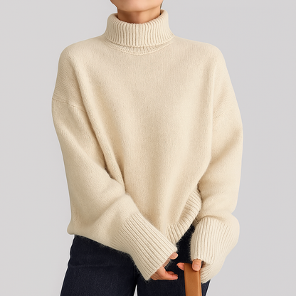 Warm Women's Chunky Wool Winter Sweater High Neck