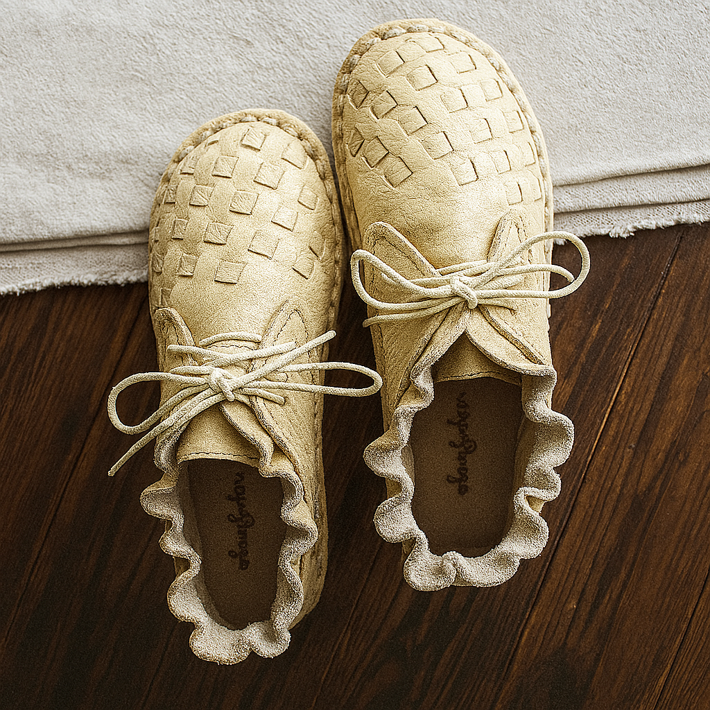 Vintage Boho Chic Leather Flat Shoes